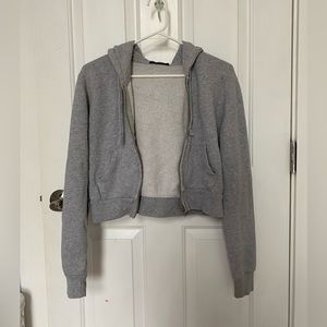 Grey Cropped Brandy Melville Hoodie